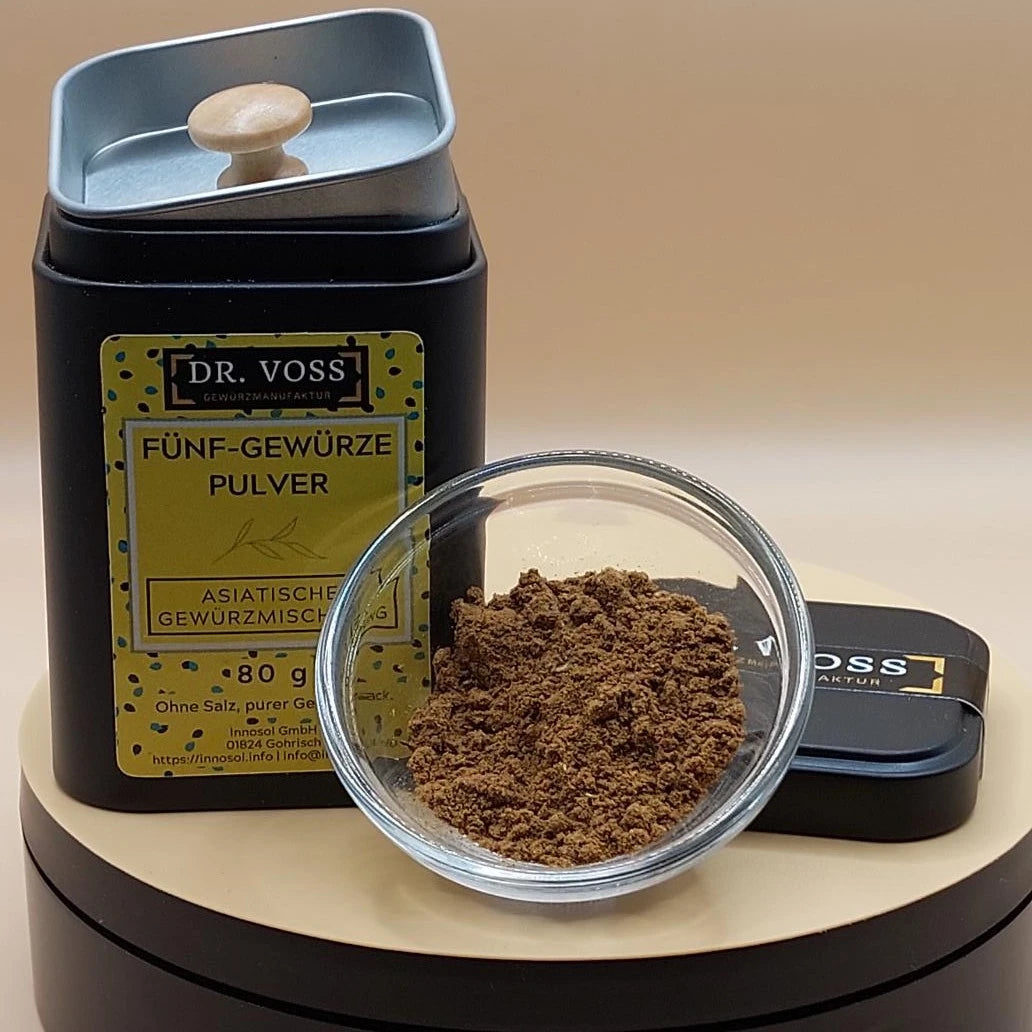 funf gewurze pulver Fuenfgewuerzepulver 80g vorne - natürlich von Freyberger