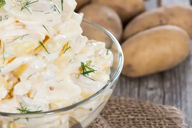 schweinenacken schwein fleisch grillen beilage katoffeln kartoffelsalat