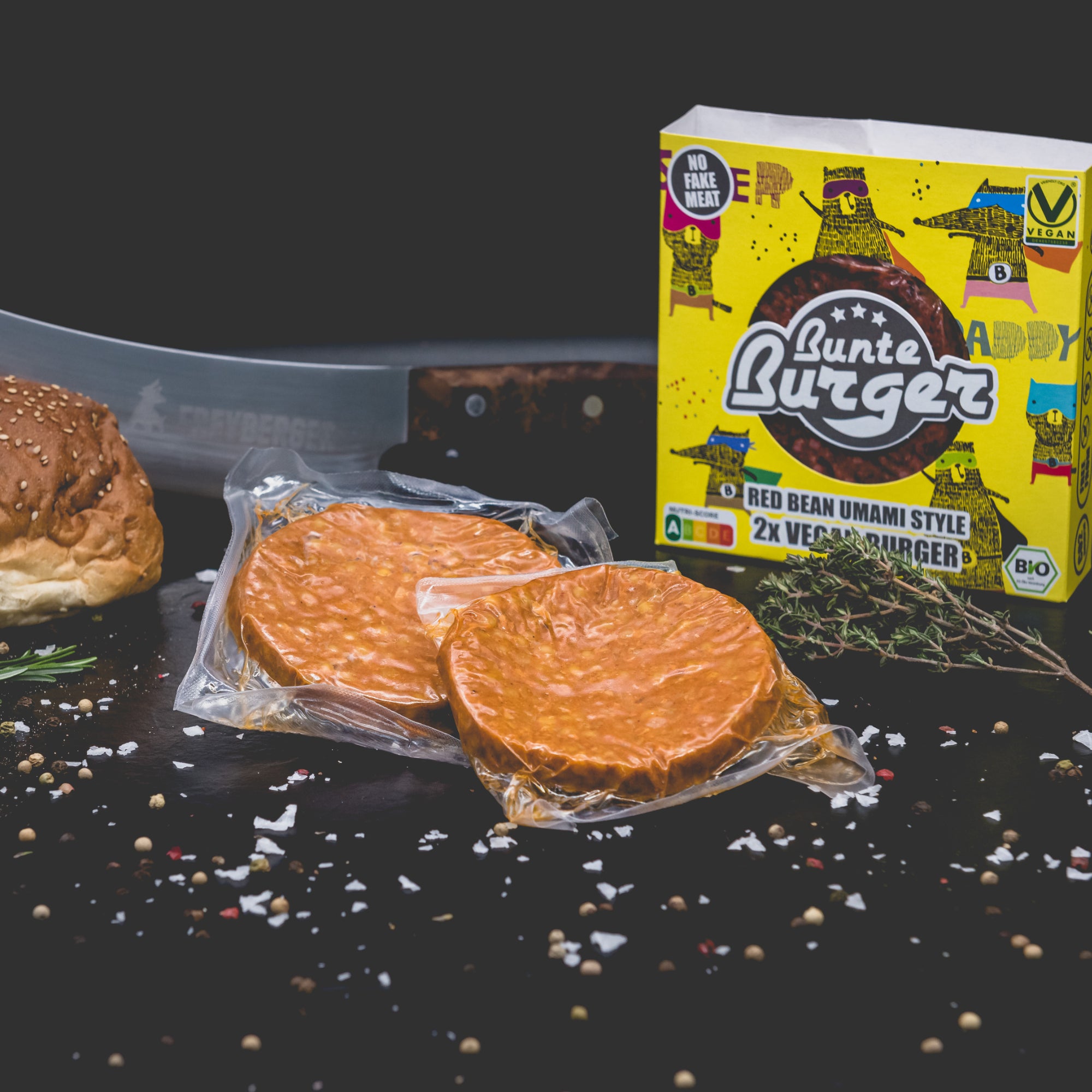 bunte burger vegan bunte burger bio red bean bbq style - natürlich von Freyberger