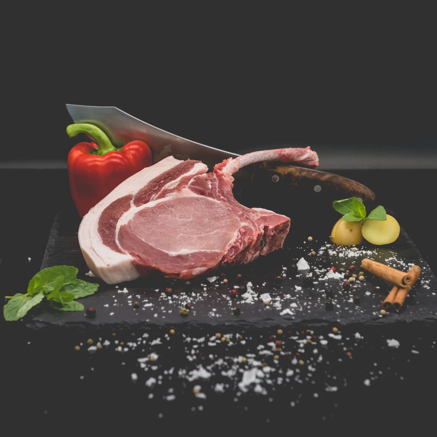 tomahawk vom schwein - natürlich von Freyberger