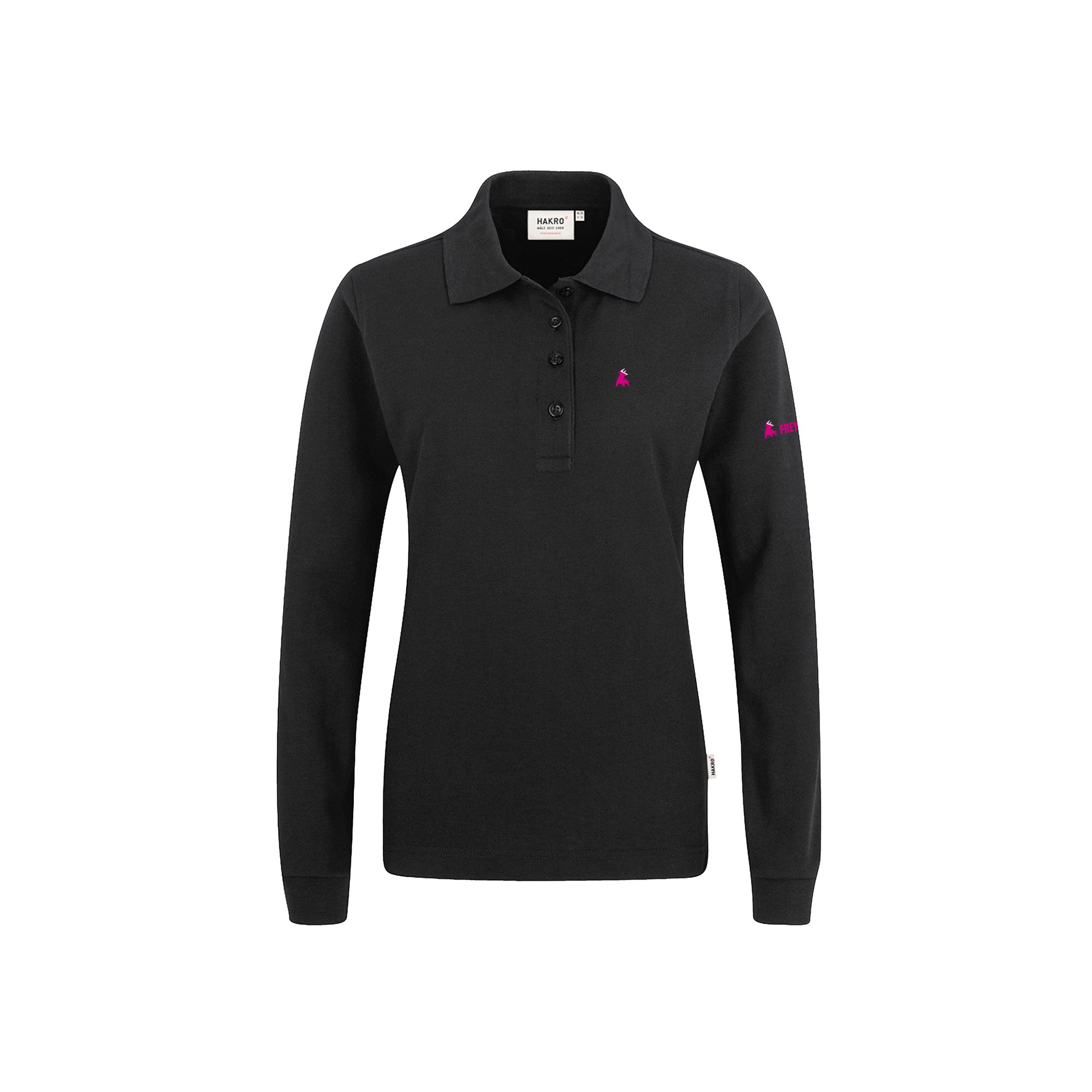 polo shirt damen langarm schwarz Damen Polo lang schwarz Vorne - natürlich von Freyberger