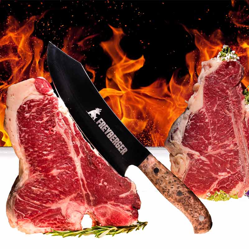 dry aged beef arrangiert mit feryberger filetmesser