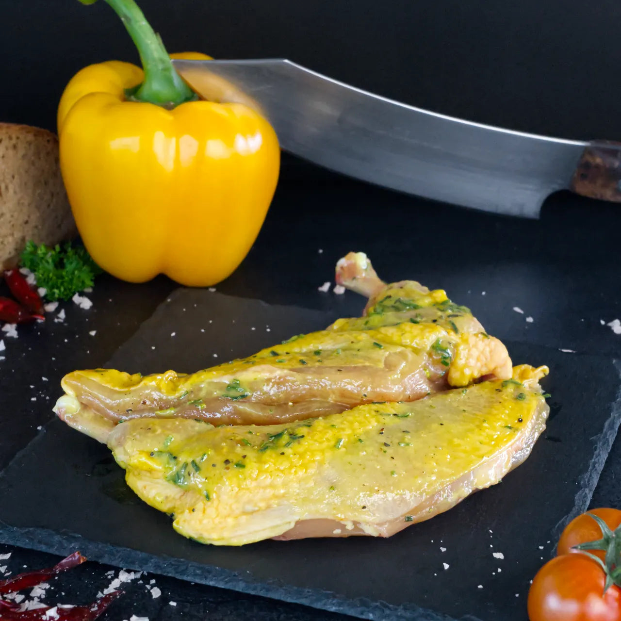 Free-range chicken supreme, marinated