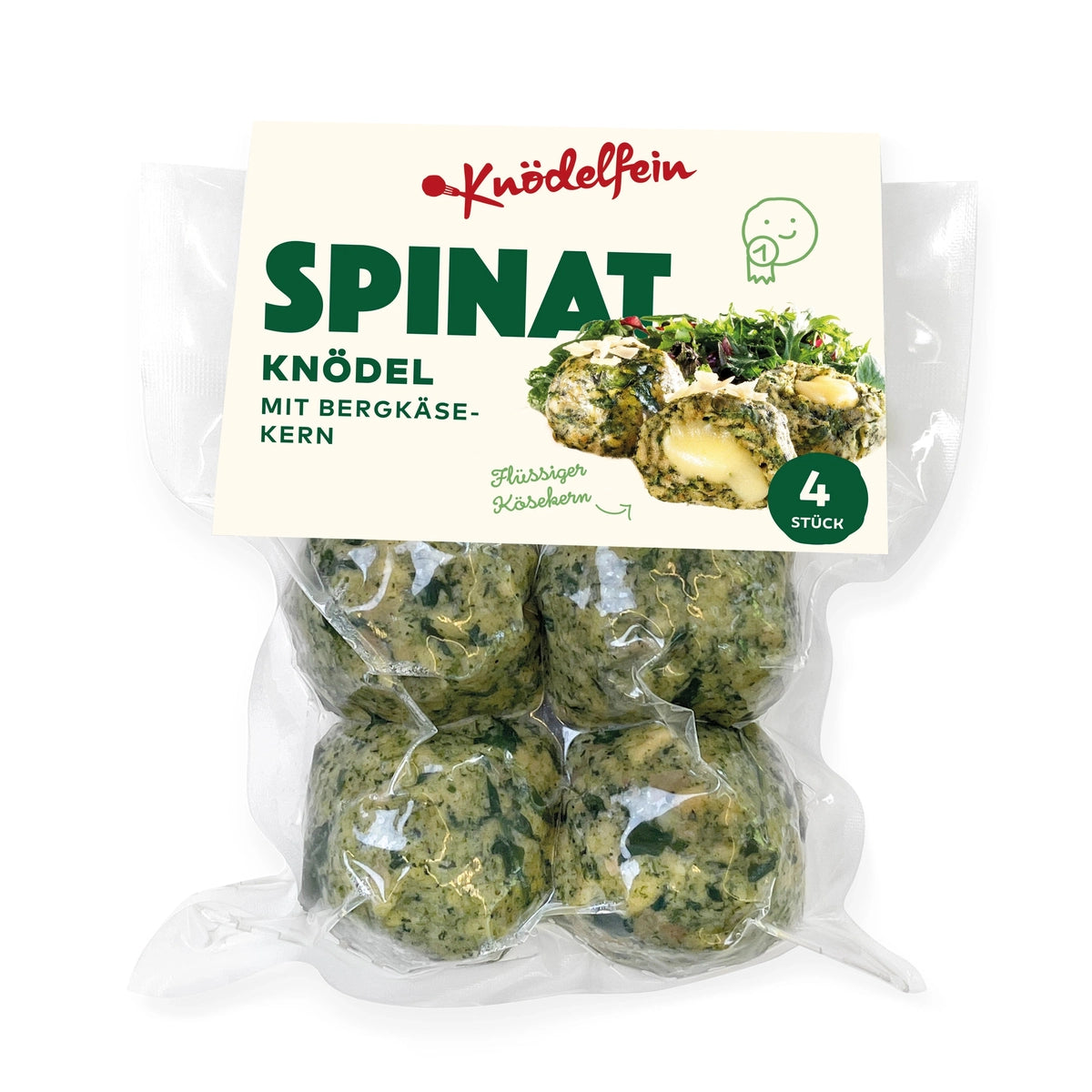 Spinach Dumplings with Mountain Cheese Core