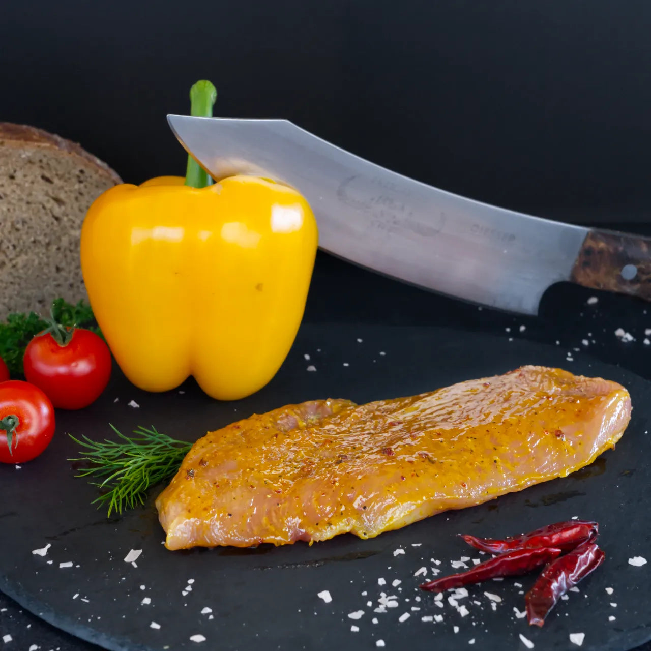 Putensteak mariniert
