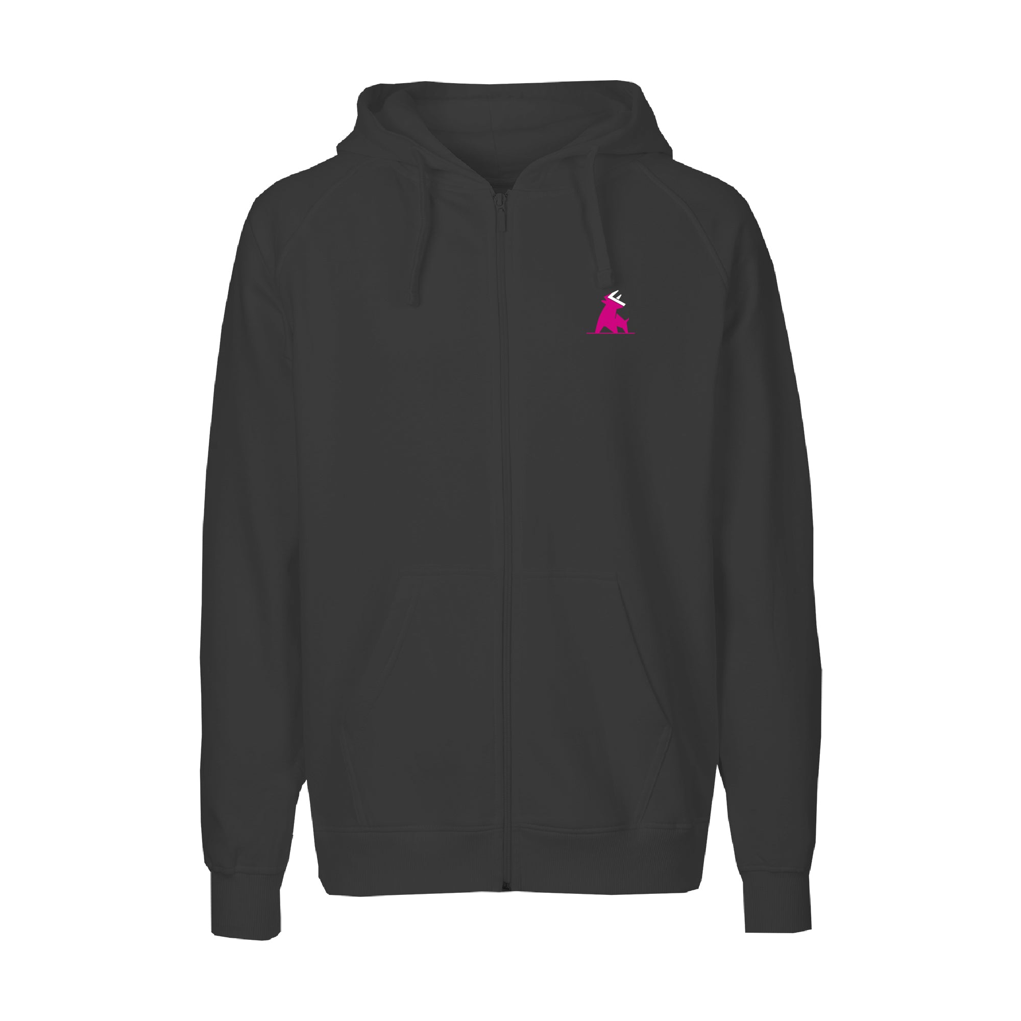hoodie schwarz mit reissverschluss Zeichenflaeche3 - natürlich von Freyberger