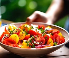 tomatensalat saisonale beilage fleisch grillen